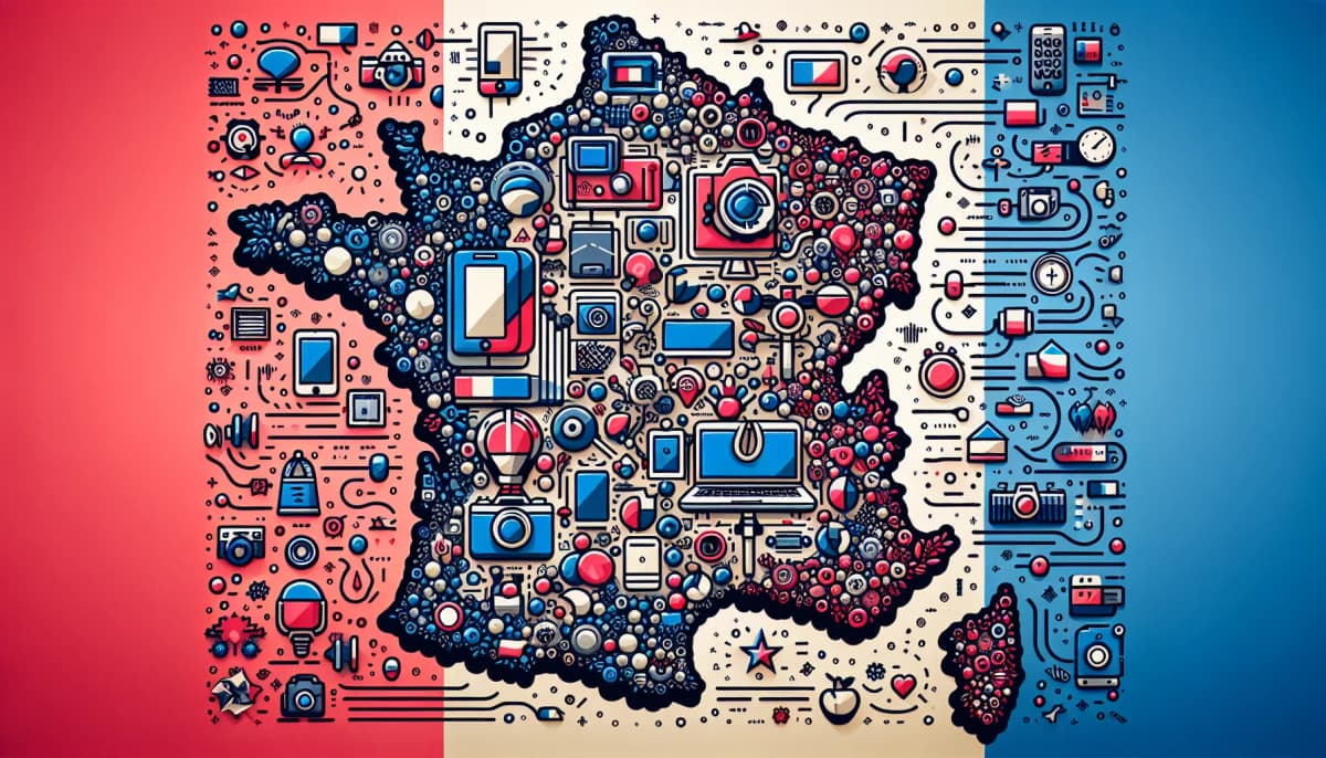 Illustration de la creator economy en France avec chiffre de 7 milliards d'euros et créateurs de contenu