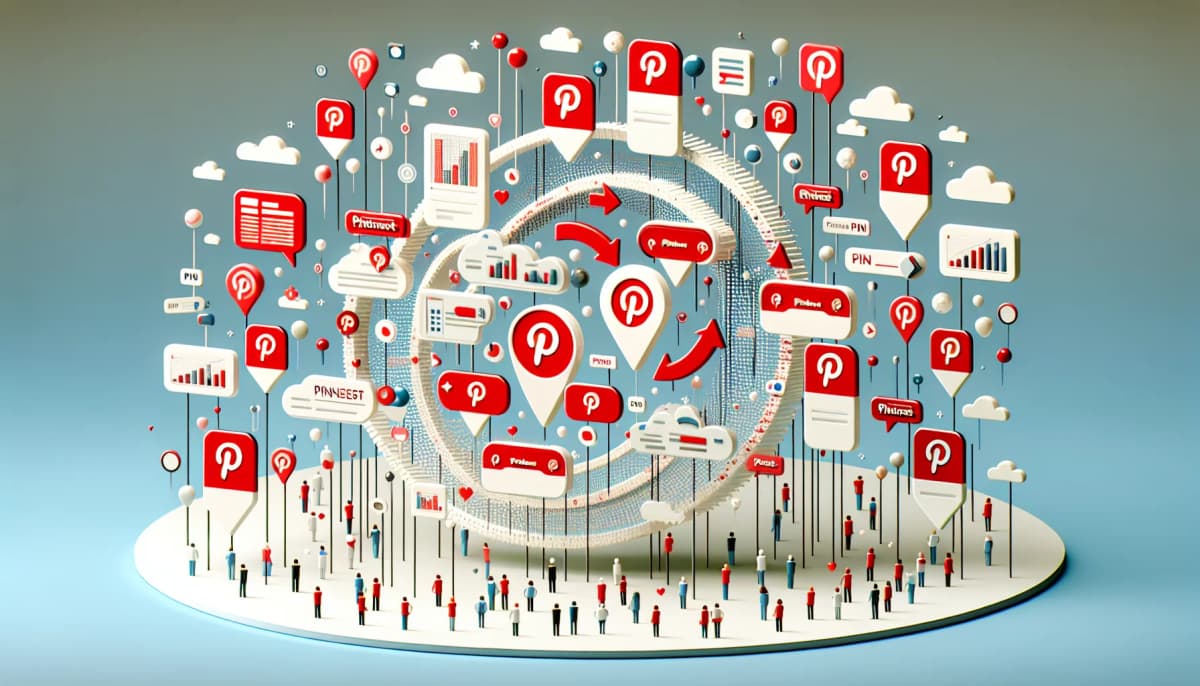 Illustration de la fusion des formats de pins Pinterest en 2025 avec le nouveau pin universel