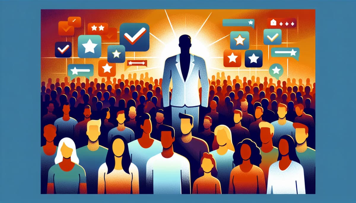 Illustration de la preuve sociale sur les réseaux sociaux avec icônes de likes, followers et commentaires