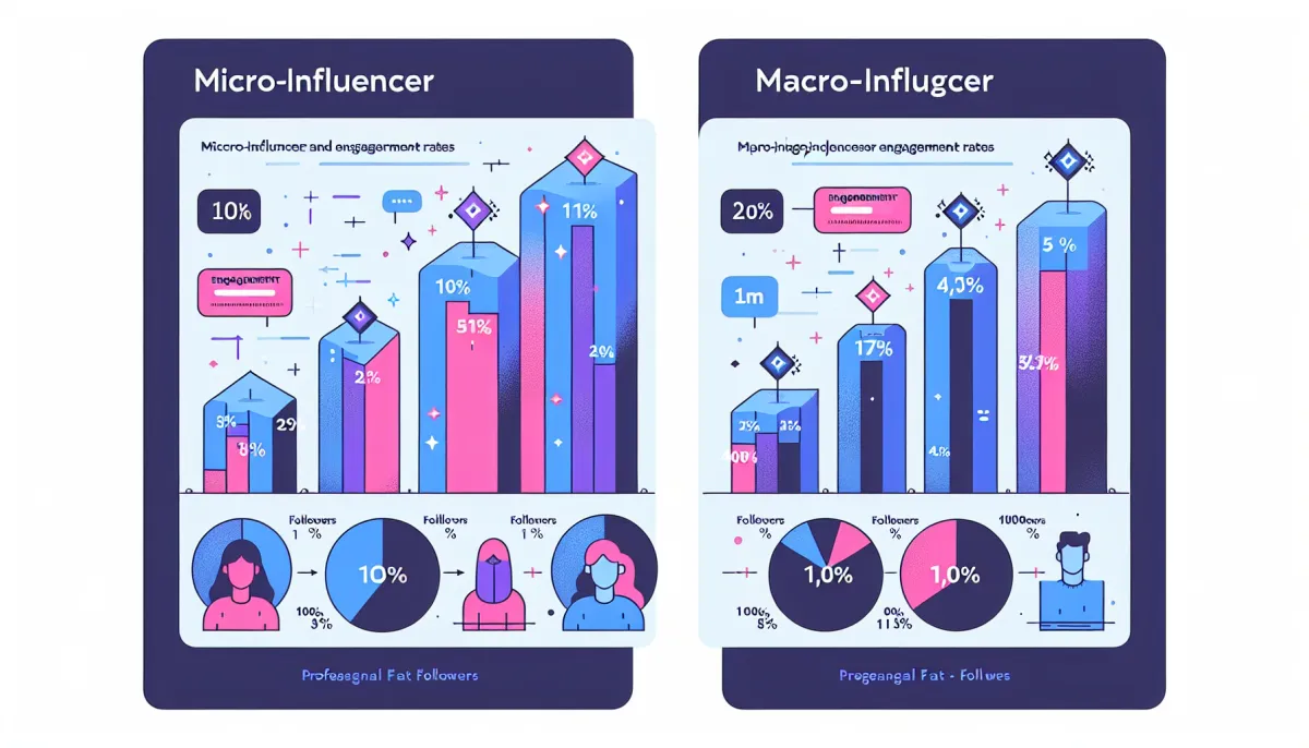 Graphique comparatif du taux d'engagement micro-influenceurs vs macro-influenceurs sur TikTok en 2026
